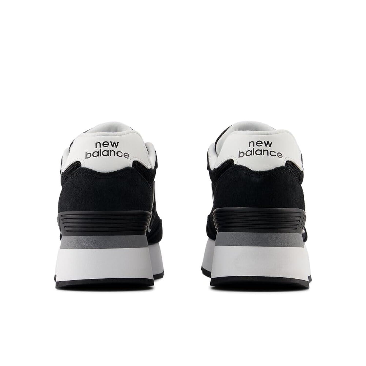 Black Genuine Suede and Mesh Platform Running Sneakers