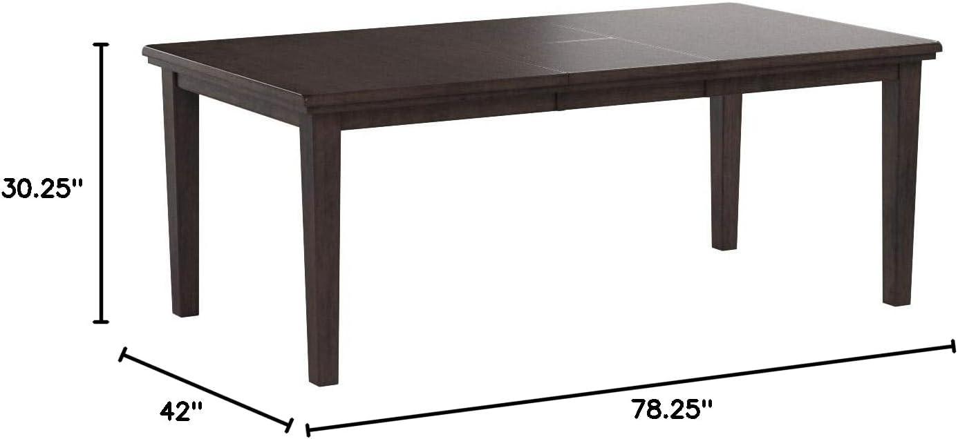 Signature Design by Ashley Haddigan Rectangular Extendable Dining Table Dark Brown: Seats 8, Wood Veneer, Butterfly Leaf