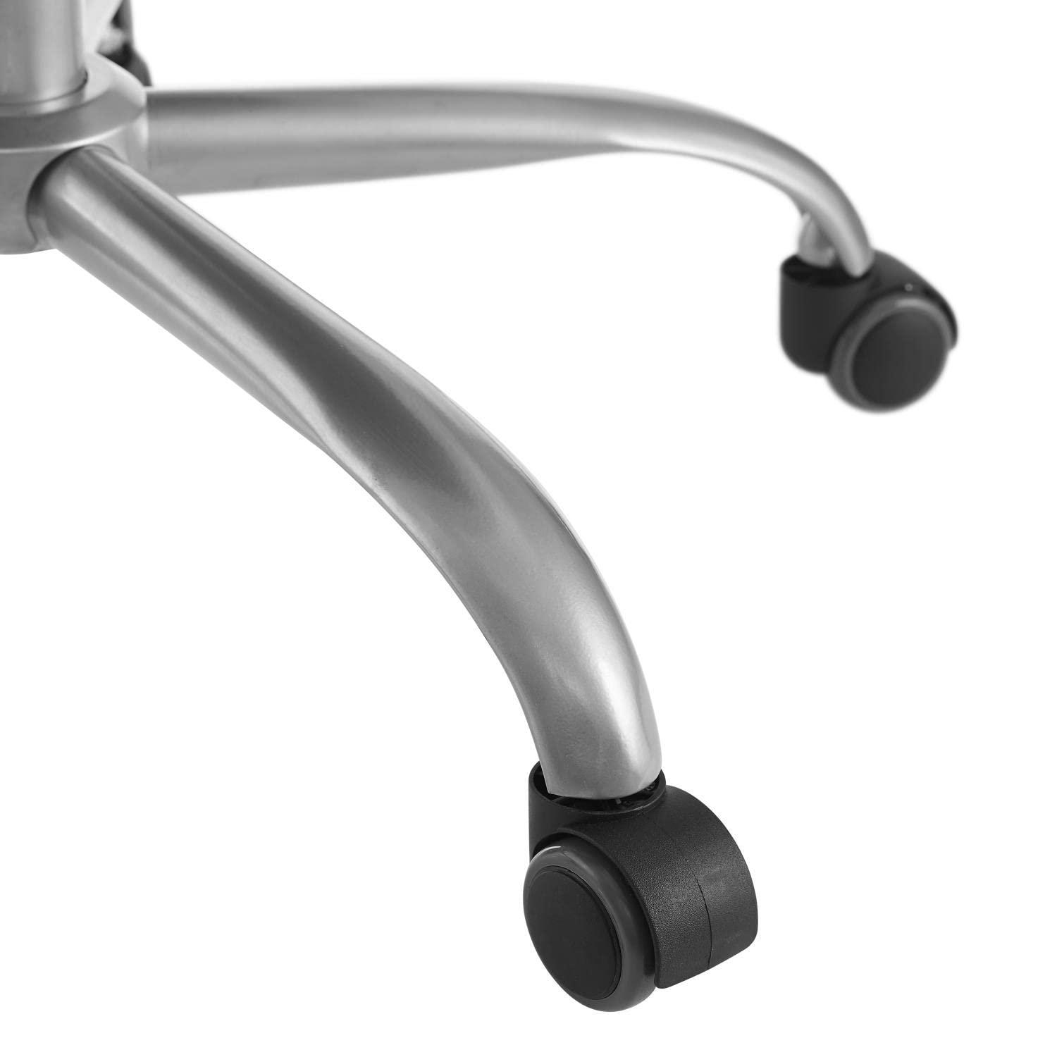 Rylen Modern Swivel Office Desk Chair White - Linon: Chrome-Plated, Ergonomic with Adjustable Height & Casters