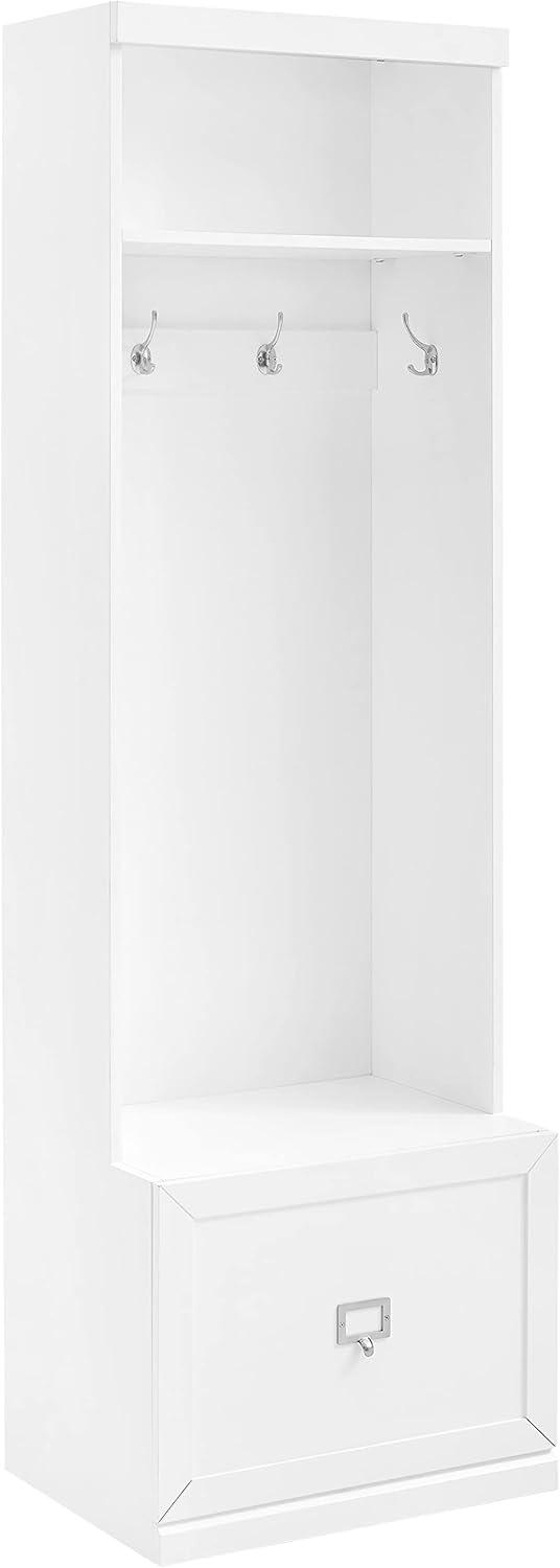 Harper Hall Tree White - Crosley: Mudroom Storage, Entryway Locker with Hooks & Shelf