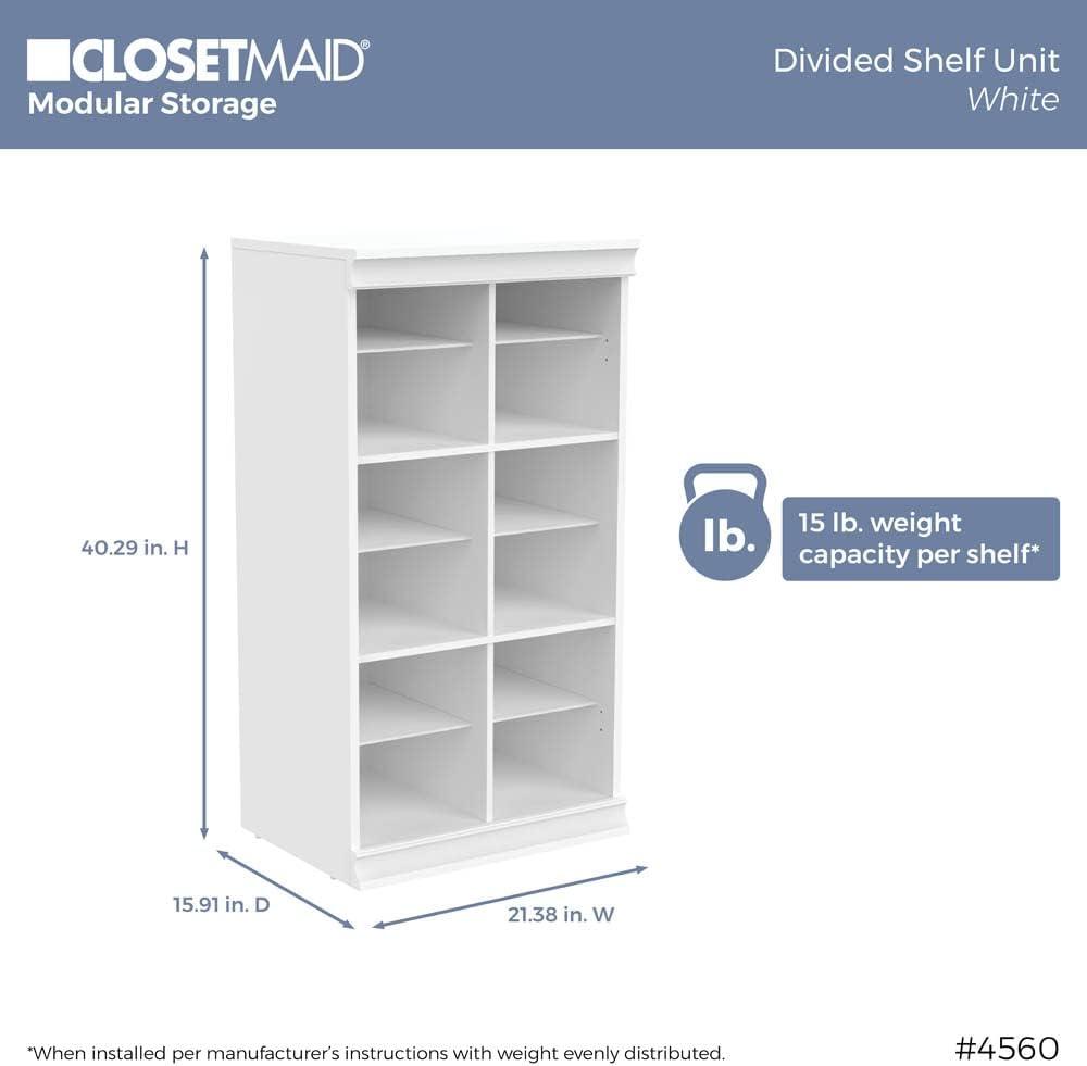 ClosetMaid Modular Closet Stackable Divided Shelf Unit