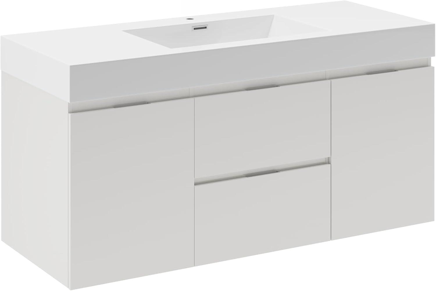 Valencia 48" Wall Mount Single Sink Bathroom Vanity with Top and Sink (Faucet Not Included)