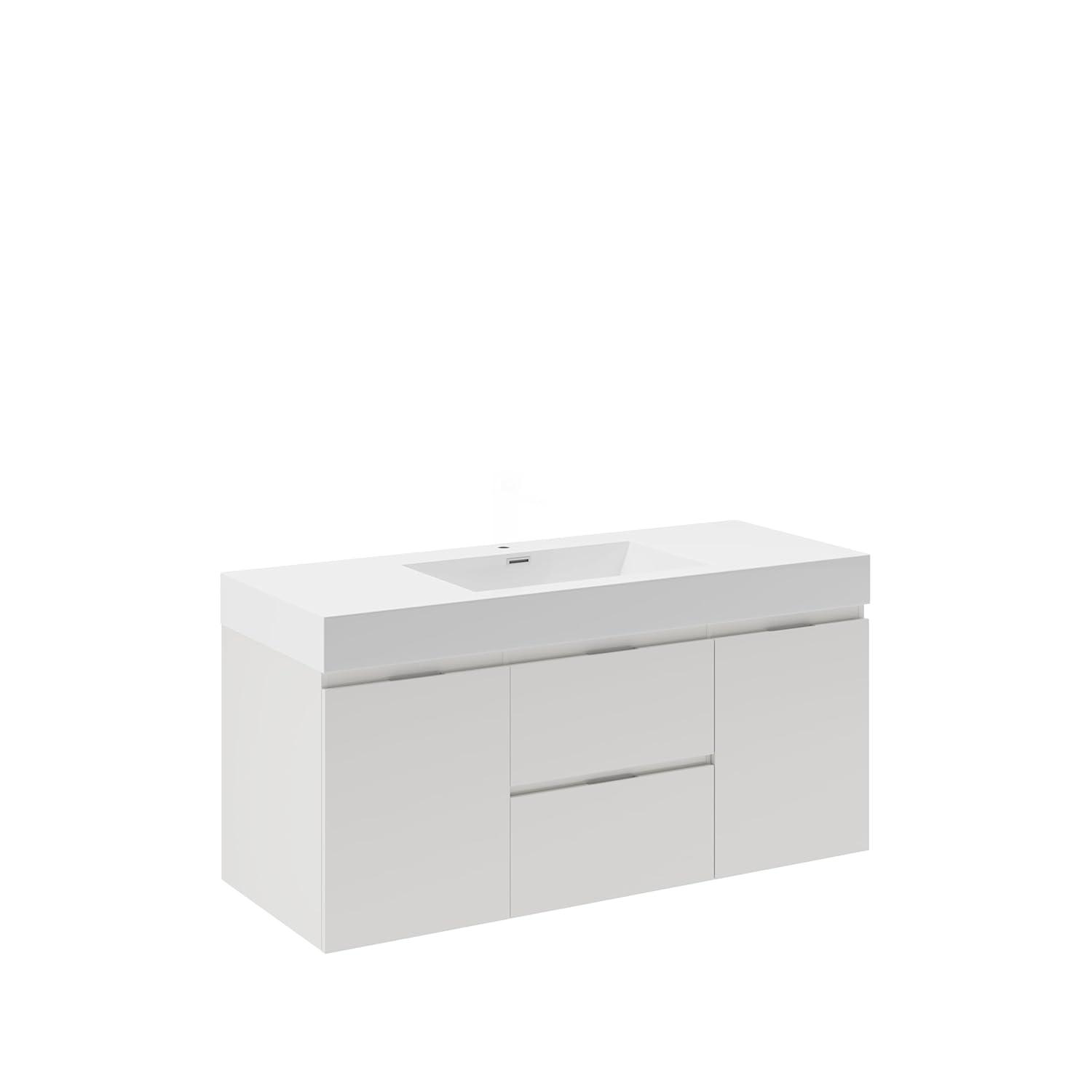 Valencia 48" Wall Mount Single Sink Bathroom Vanity with Top and Sink (Faucet Not Included)