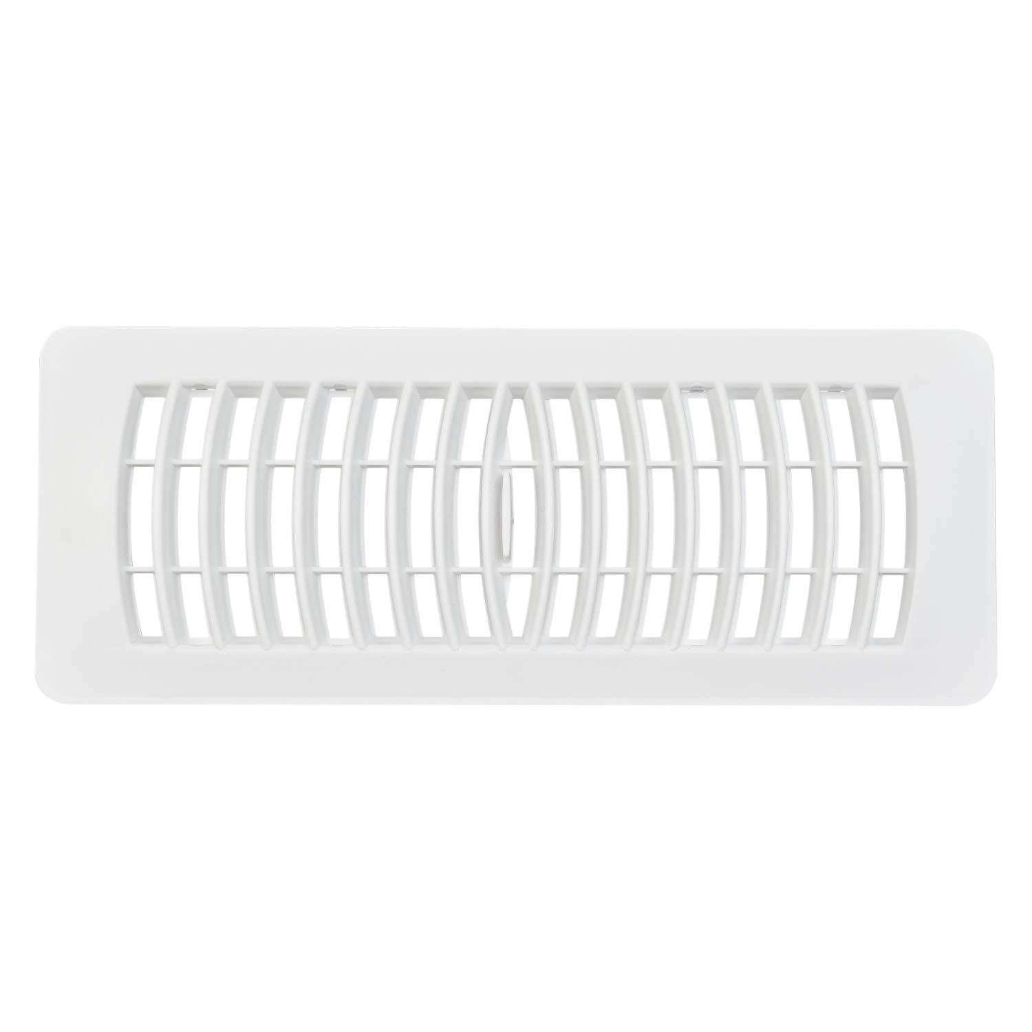 Imperial 4-inch x 12-inch White Plastic Louvered, Floor Register, Rectangular, Household Vent Cover