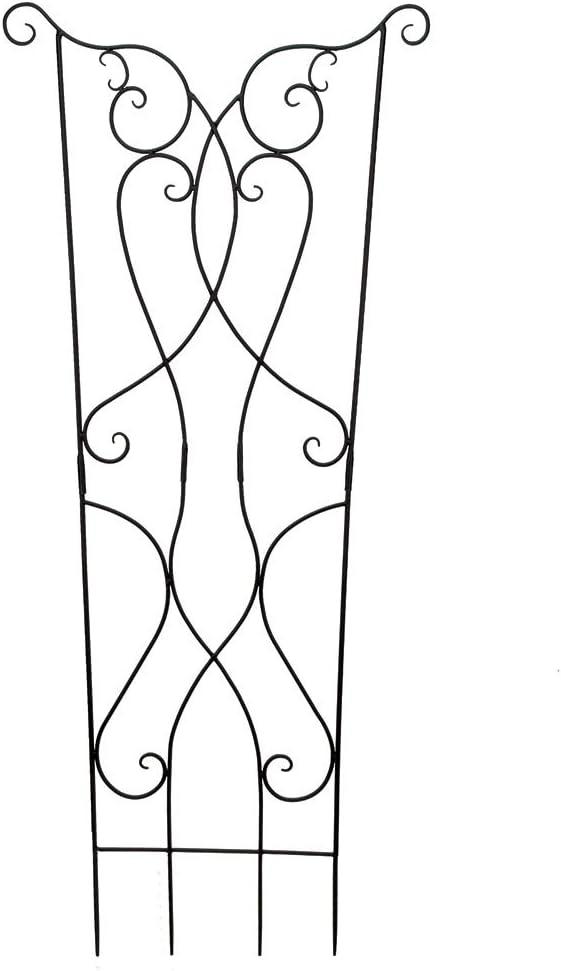 Rococo Black Wrought Iron Fan Garden Trellis