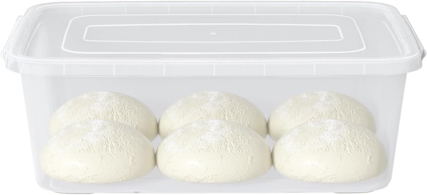 4-Pack 14 L Clear Dough Proofing Box, Food Pizza Storage Container