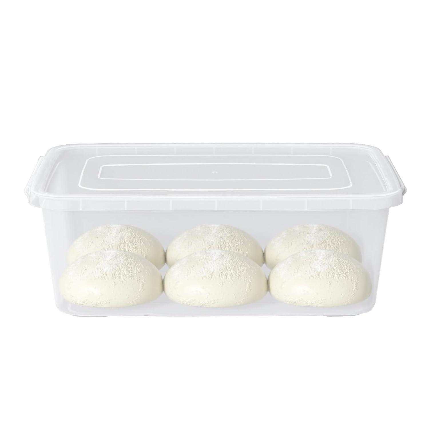 4-Pack 14 L Clear Dough Proofing Box, Food Pizza Storage Container