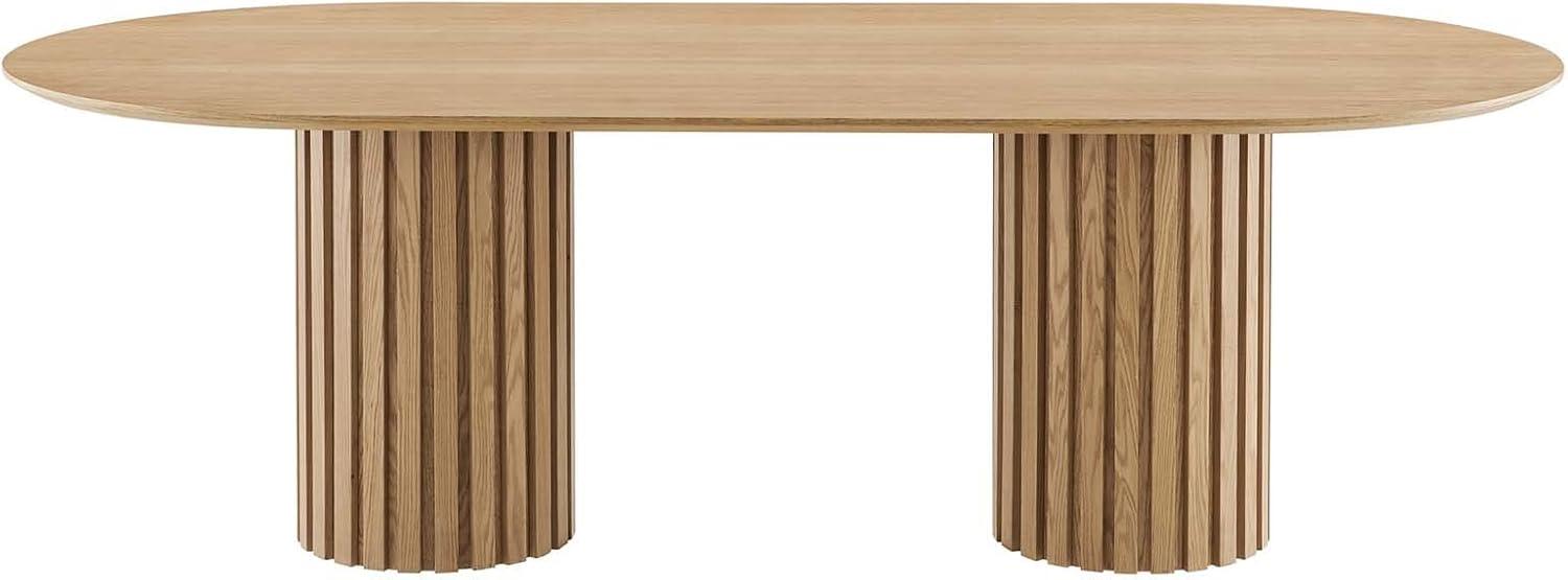 Senja 95" Oval Dining Table-EEI-6065-OAK-SET