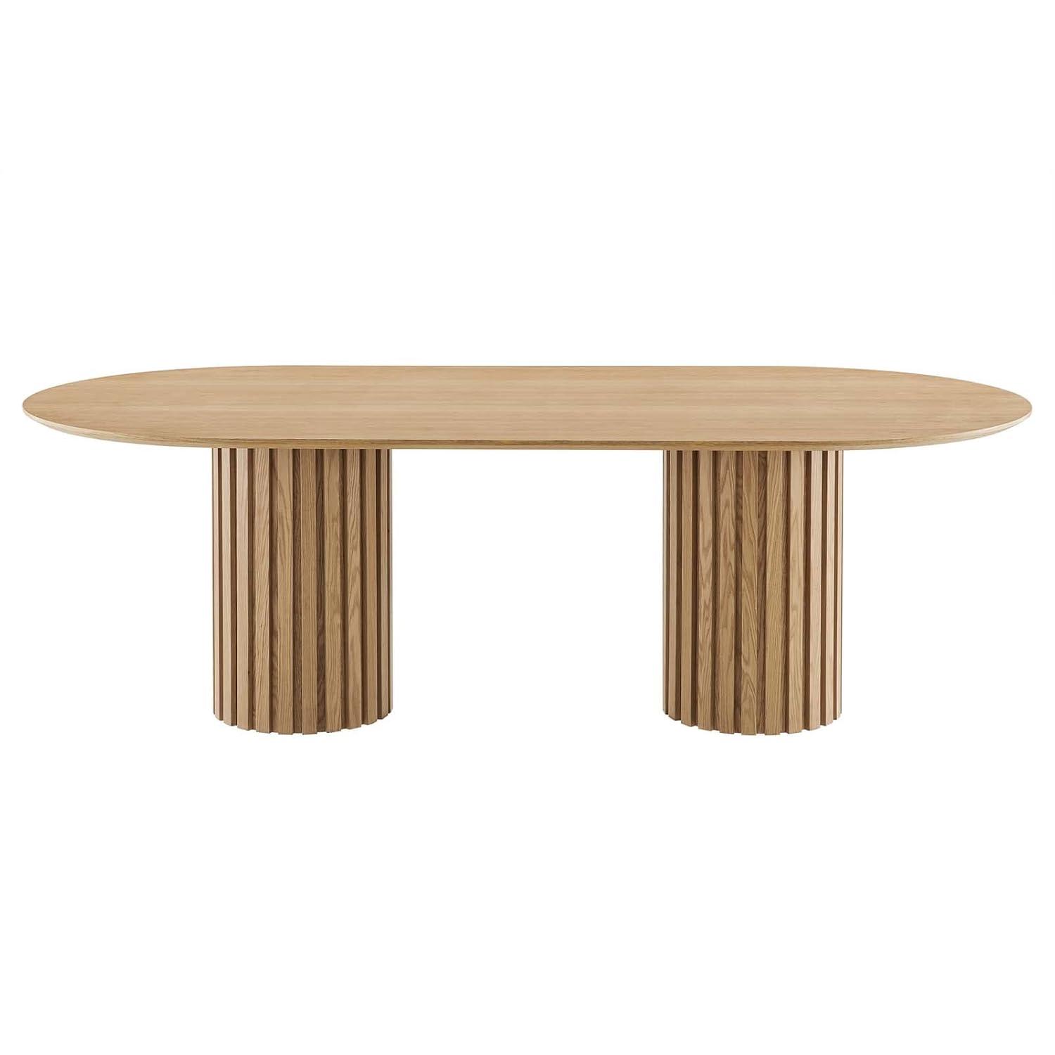 Senja 95" Oval Dining Table-EEI-6065-OAK-SET