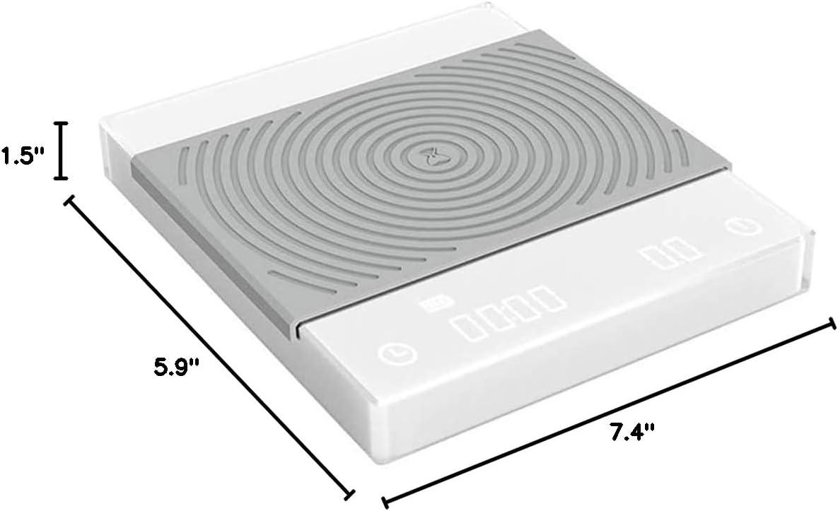 White and Gray Mini Digital Coffee Scale with Timer