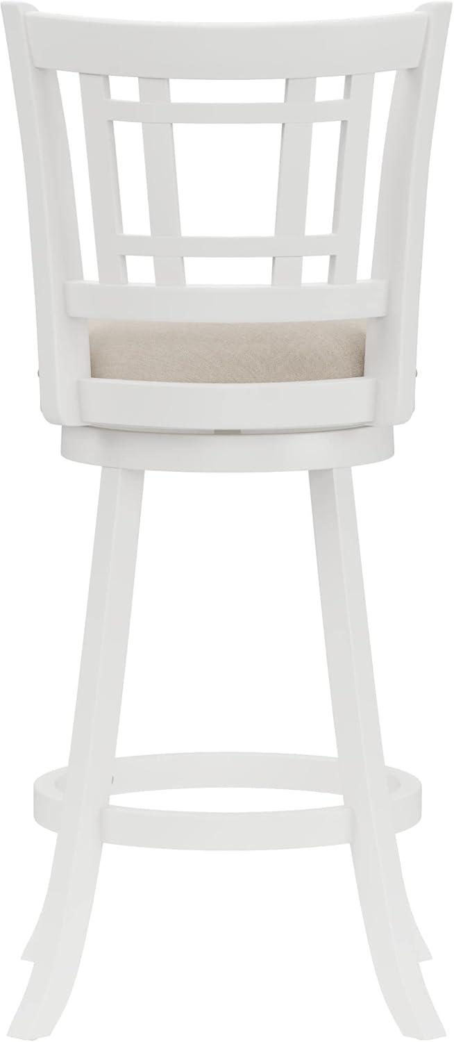 Hillsdale Fairfox 43.5" Wood Transitional Bar Stool in White/Light Beige