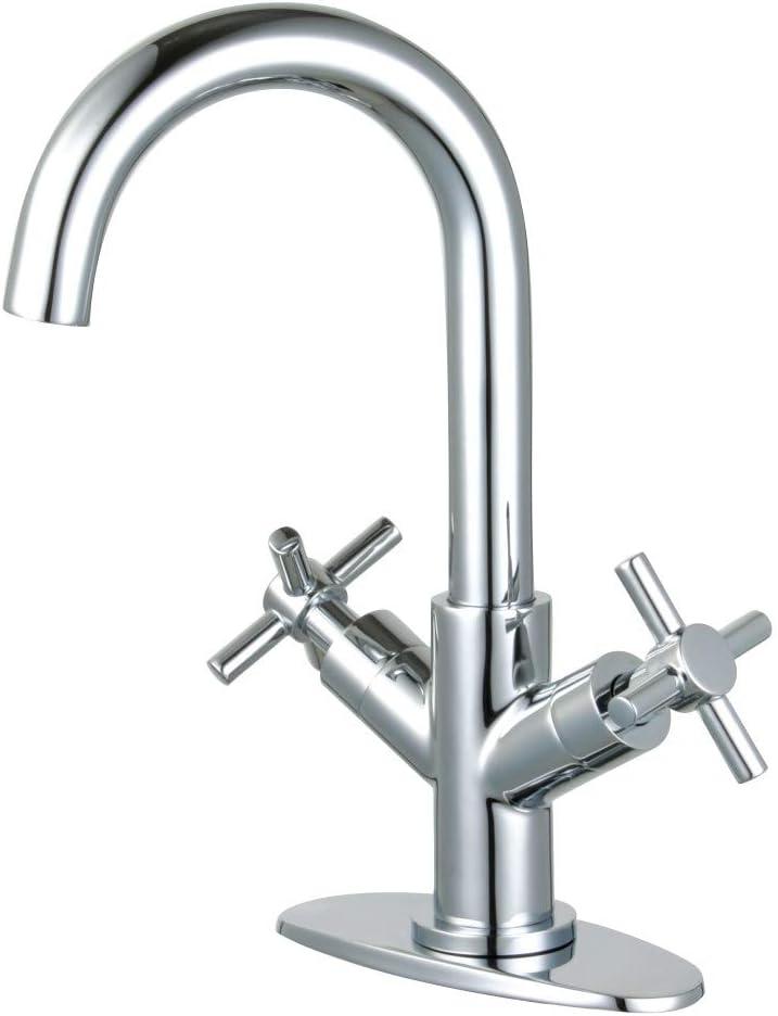 Kingston Brass Concord Two-Handle 1-Hole Deck Mount Bathroom Faucet with Push Pop-Up