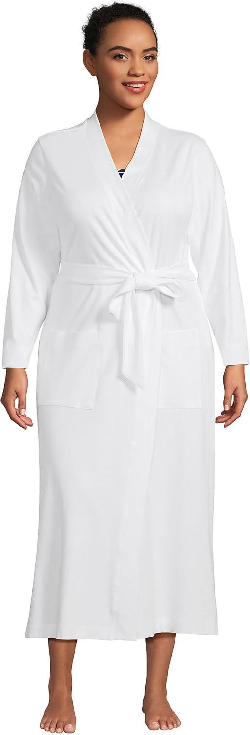 Lands' End Women's Cotton Long Sleeve Midcalf Robe