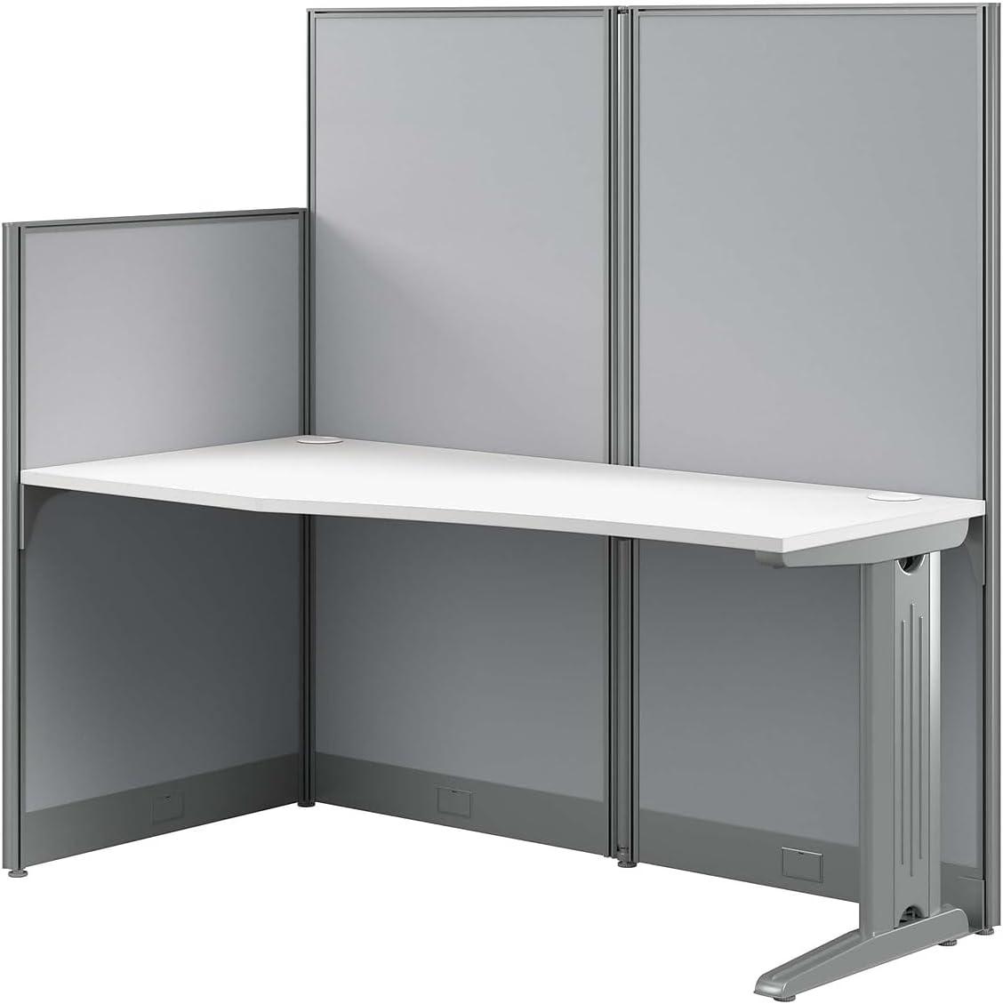 Office In An Hour L-Shaped 1 Person Cubicle with Cable Management