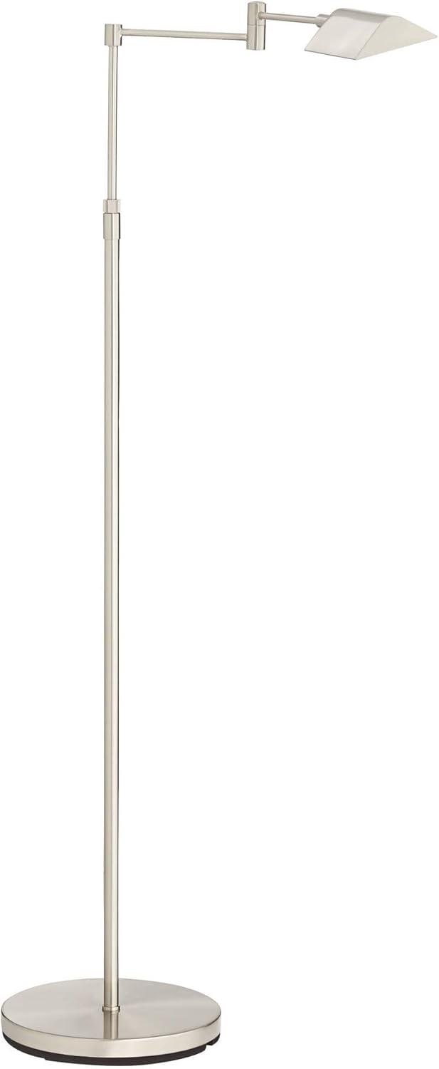 360 Lighting Zema Traditional Pharmacy Floor Lamp 49 1/2" Tall Brushed Nickel LED Adjustable Swing Arm for Living Room Reading Bedroom Offic