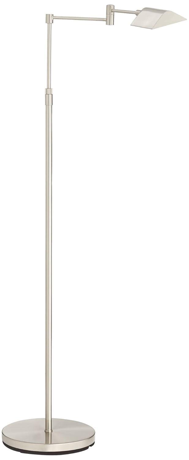 360 Lighting Zema Traditional Pharmacy Floor Lamp 49 1/2" Tall Brushed Nickel LED Adjustable Swing Arm for Living Room Reading Bedroom Offic