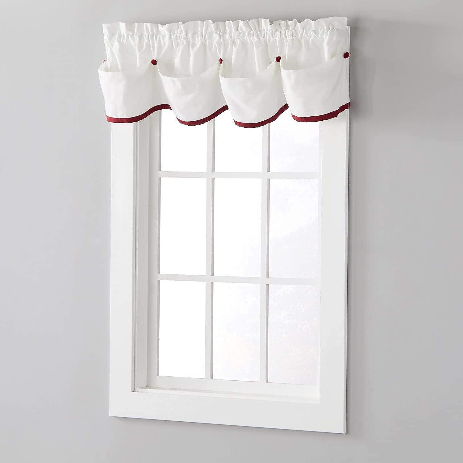 SKL Home Rod Pocket Light Filtering Valance, 58 in x 13 in