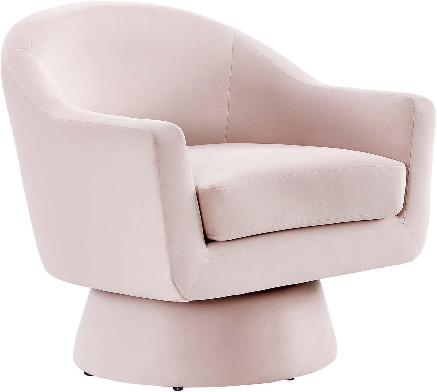 Modway Astral Performance Velvet Fabric and Wood Swivel Chair