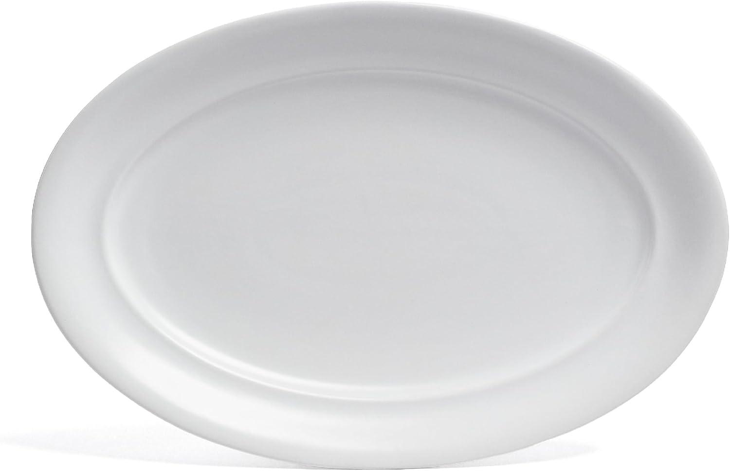 over&back Rimmed Oval Serving Platter - Semi - Perfect for Tabletop & Décor