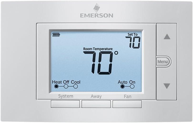 Emerson White Digital Non-Programmable Thermostat with Backlit Display