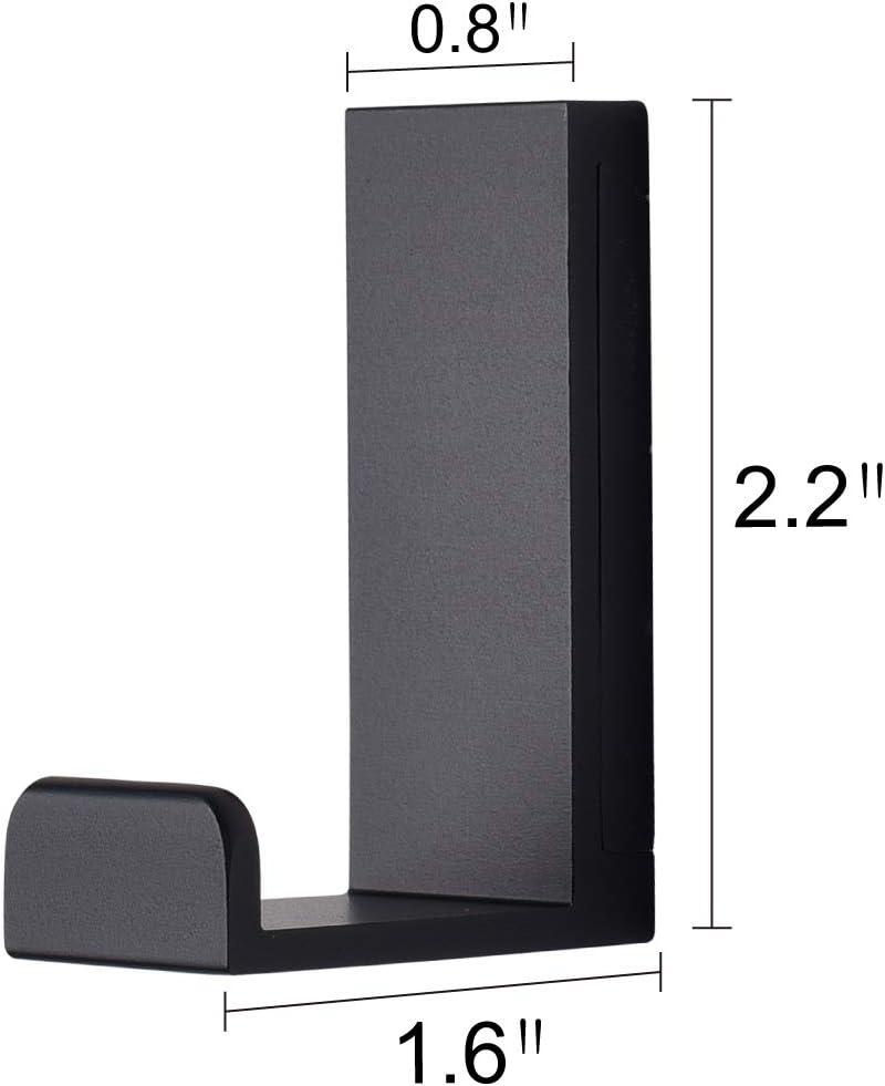 Black Aluminum Wall Mounted Adjustable Hooks Set