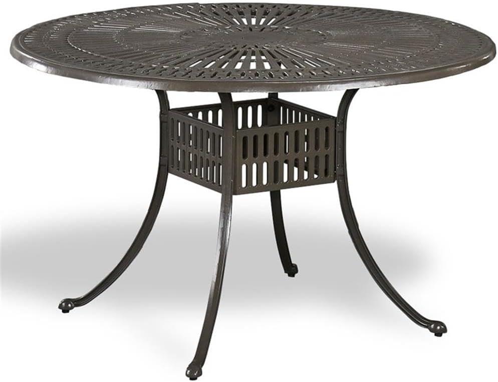 Homestyles Grenada Aluminum Outdoor Dining Table in Khaki Gray