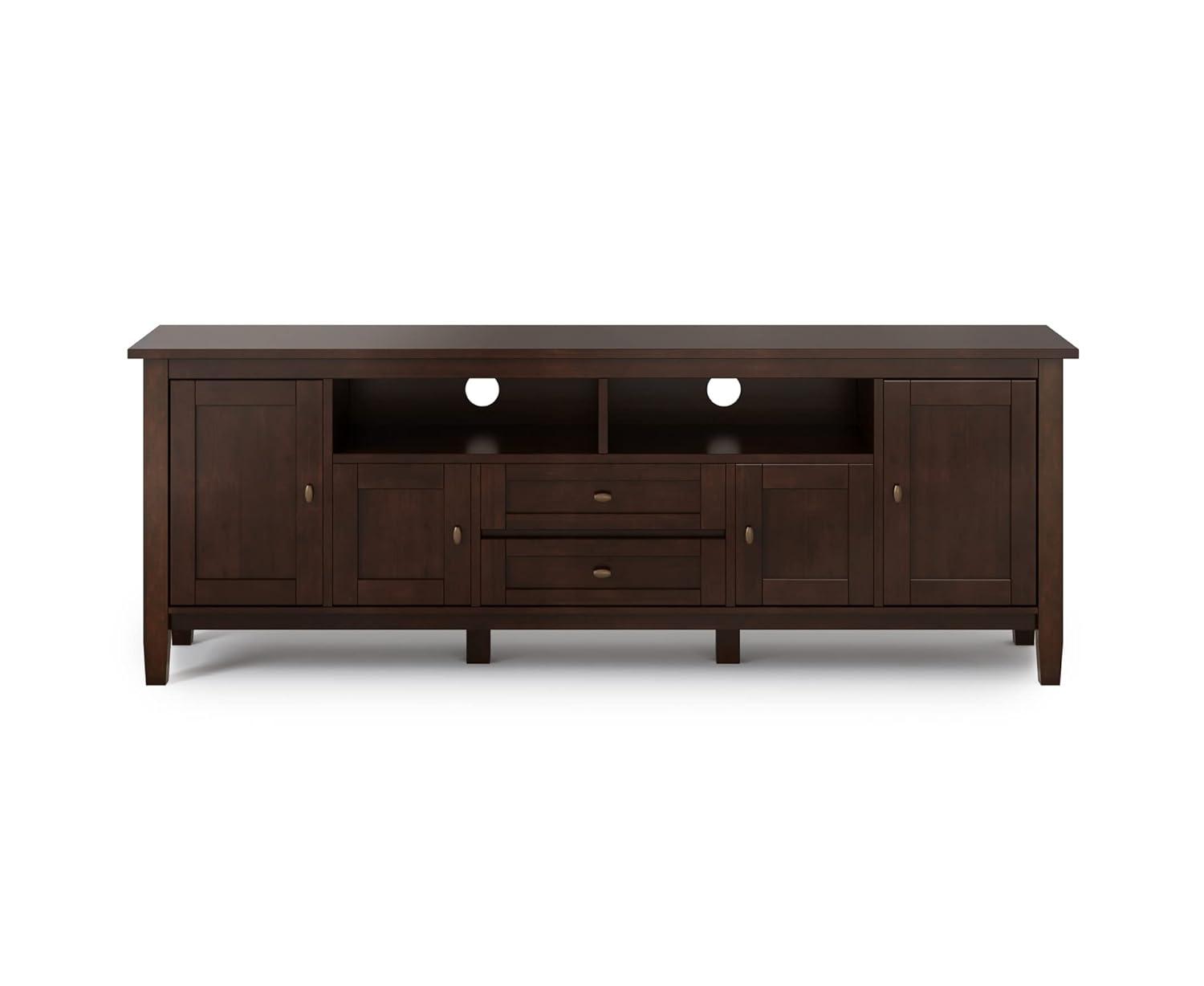 Simpli Home Warm Shaker 47"W Solid Wood TV Stand for TVs up to 55" with 2 Storage Cabinets and 2 Drawers