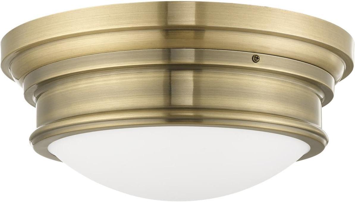 Livex Lighting Astor 3 - Light Flush Mount in  Antique Brass