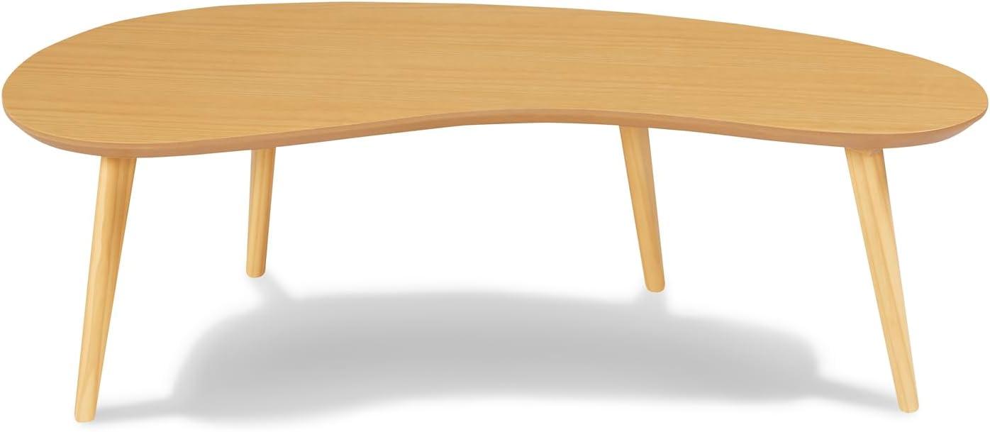 Camaflexi Mid Century Modern Coffee Table Small Tabletop Wood Coffee Desk, Oak Finish