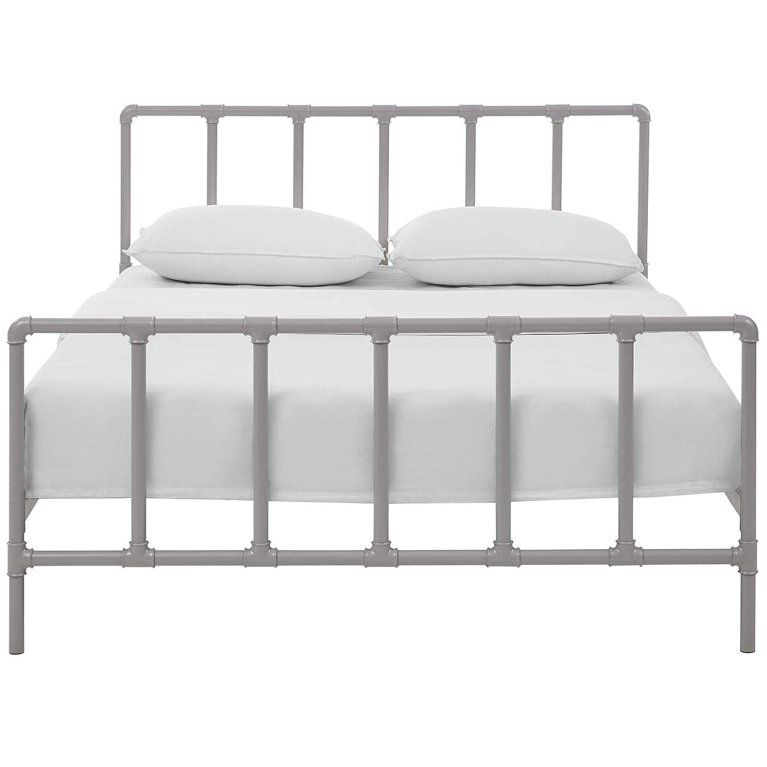 Dower Queen Stainless Steel Bed Gray