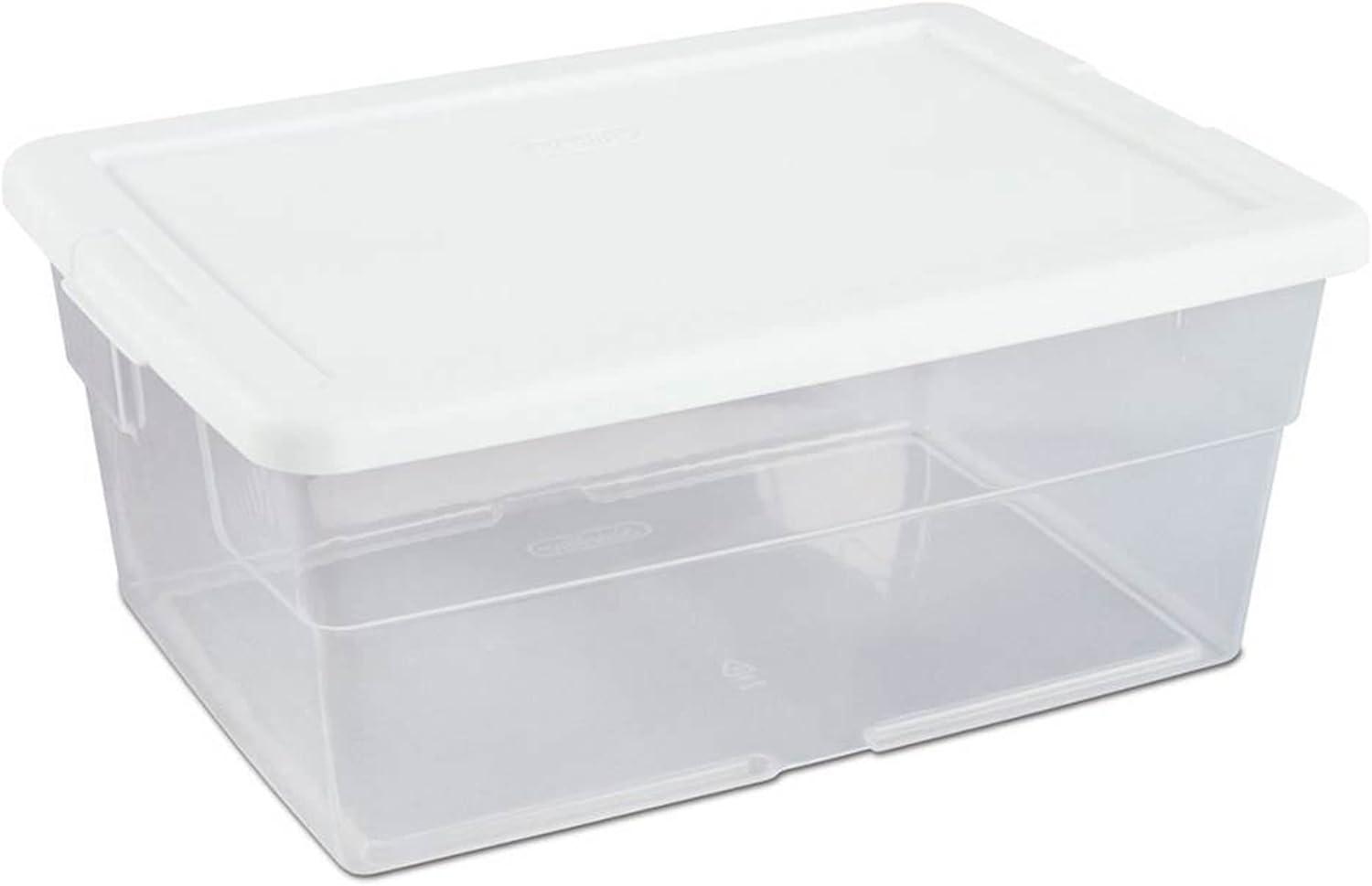 Sterilite 16 Qt Clear Plastic Secure Latching Storage Containers, 12 Pack & 6 Quart Lidded Storage Tote for Home and Office Organization, 24 Pack