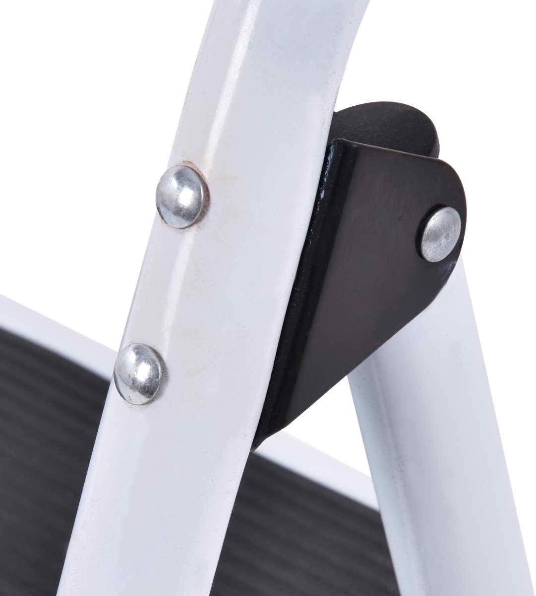 SafePlus White and Black Foldable Two Steps Ladder