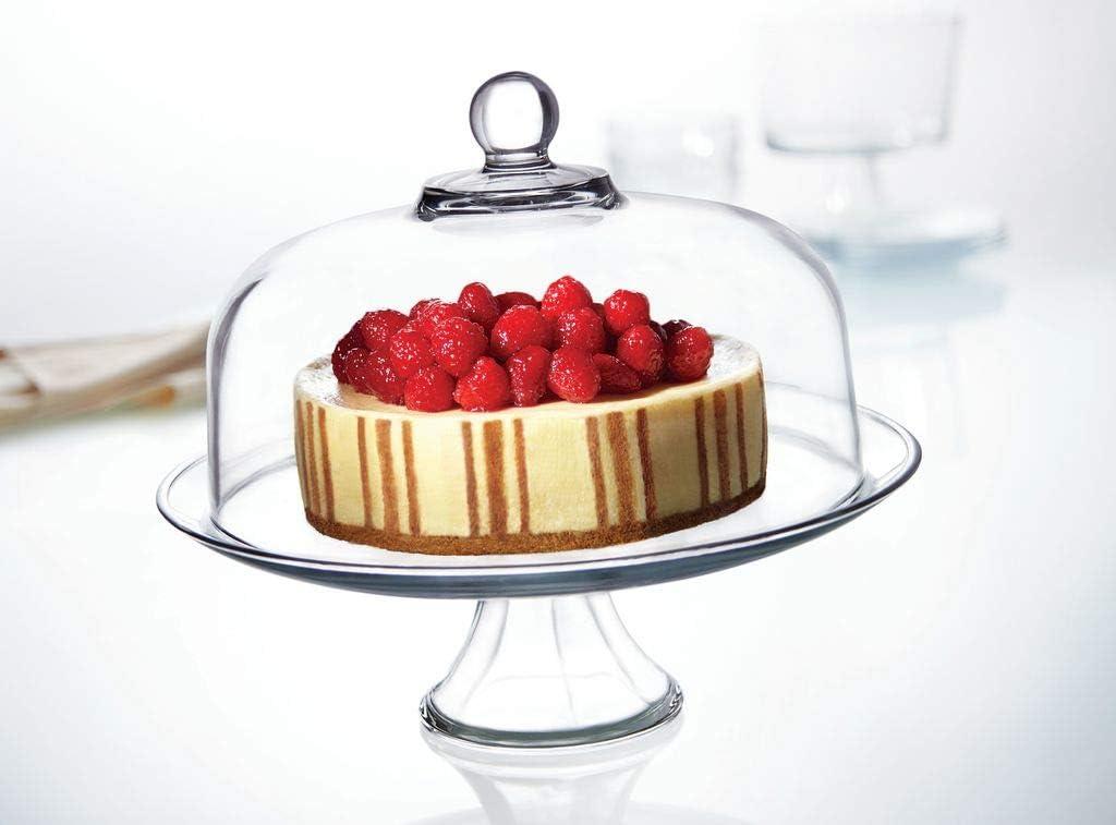 Oneida Presence 87892L13 Elegance Cake Set, Glass, Clear