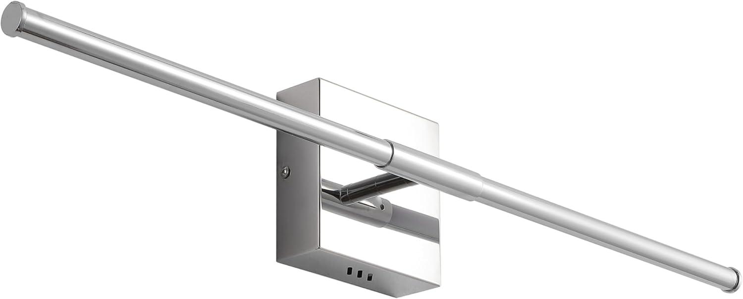 JONATHAN  Y Makena Metal Dimmable Integrated Minimalist 28-in W 1 -Light Polished Chrome Integrated LED Wall Sconce