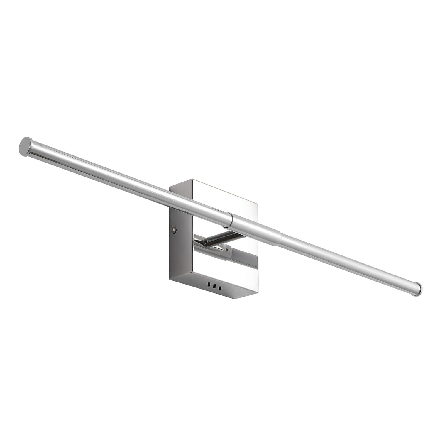 JONATHAN  Y Makena Metal Dimmable Integrated Minimalist 28-in W 1 -Light Polished Chrome Integrated LED Wall Sconce