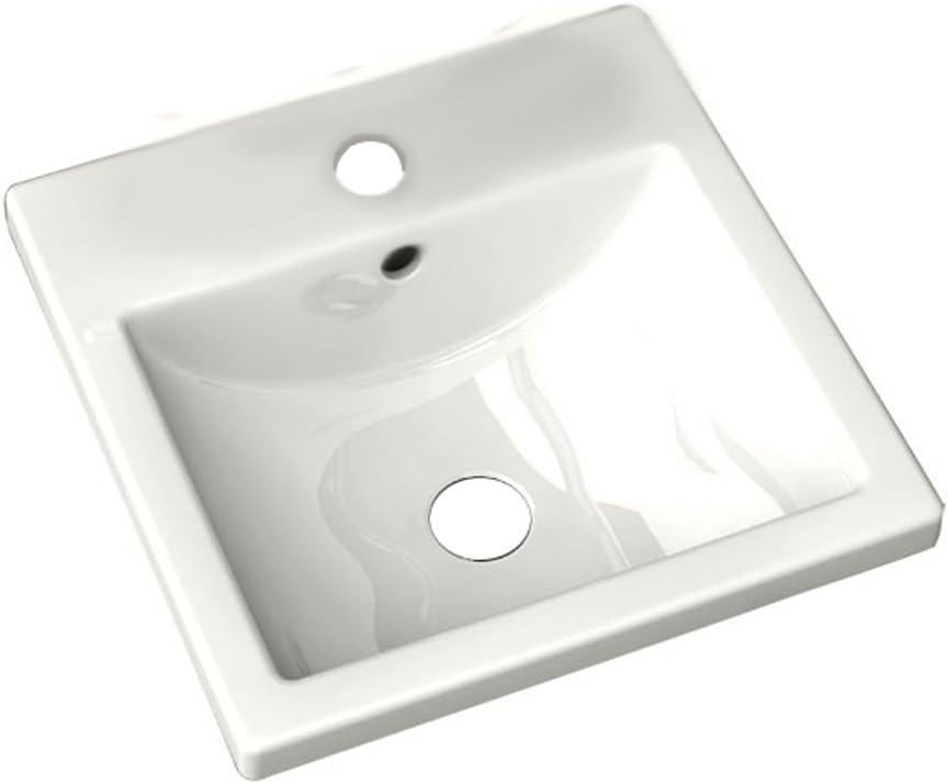 American Standard Studio 16.25'' White Vitreous China Square Bathroom Sink with Overflow