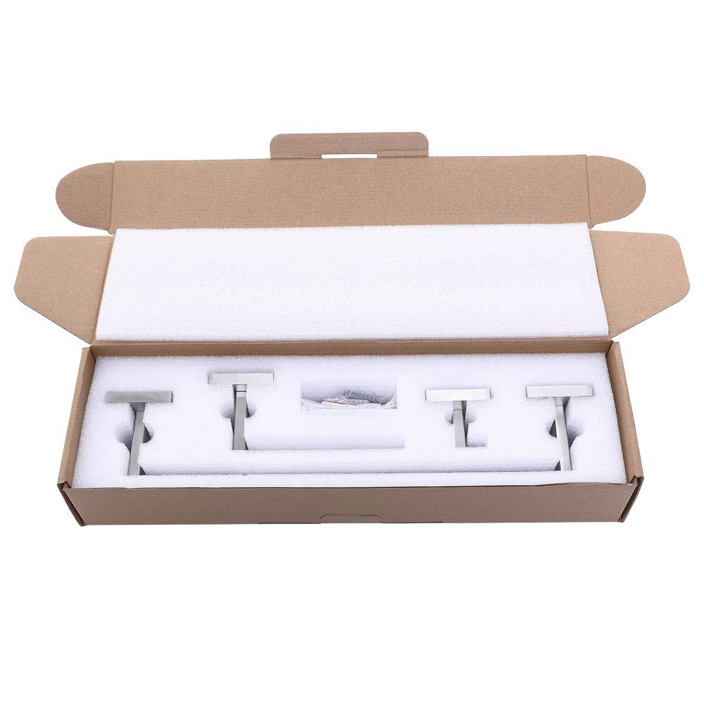 TASTOS 3-Piece Bathroom Hardware Set Brushed Nickel Wall Mounted Bathroom Accessory Set, Premium Stainless Steel Robe Hook Toilet Paper Holder 16-Inch Towel Bar (Silver)