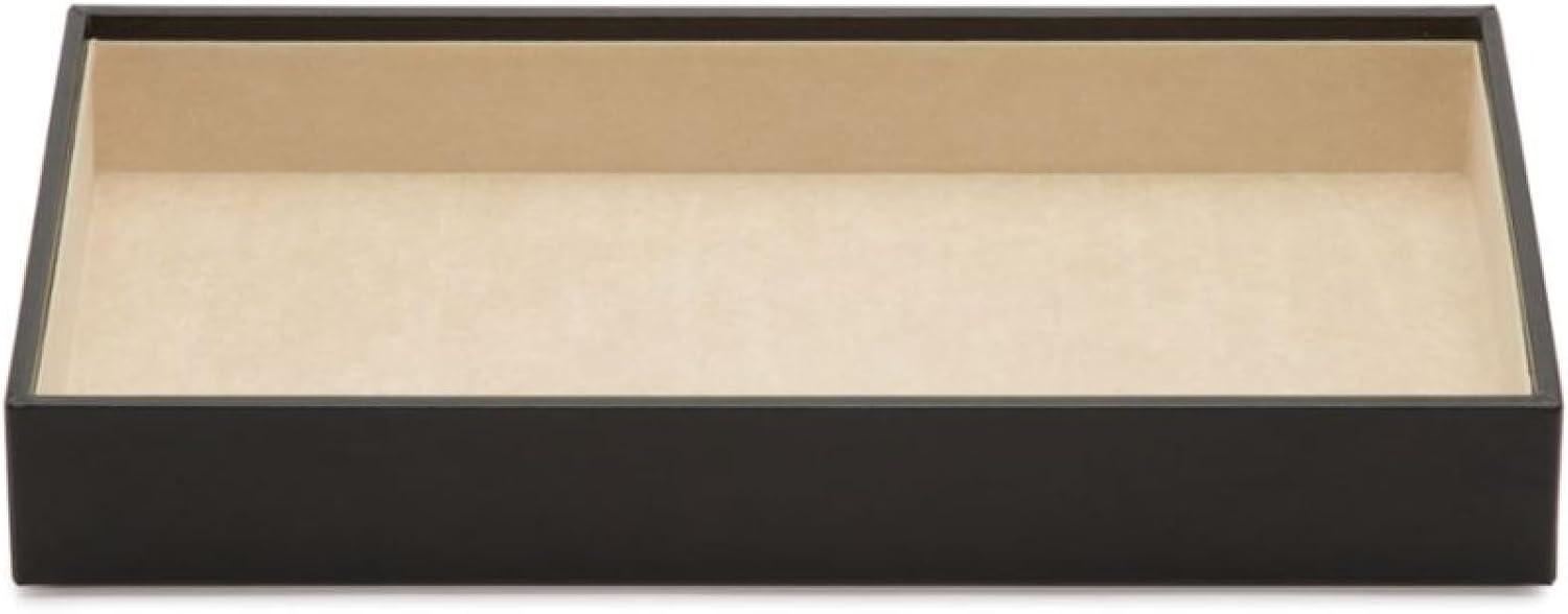 Black Vegan Leather Rectangular Jewelry Tray