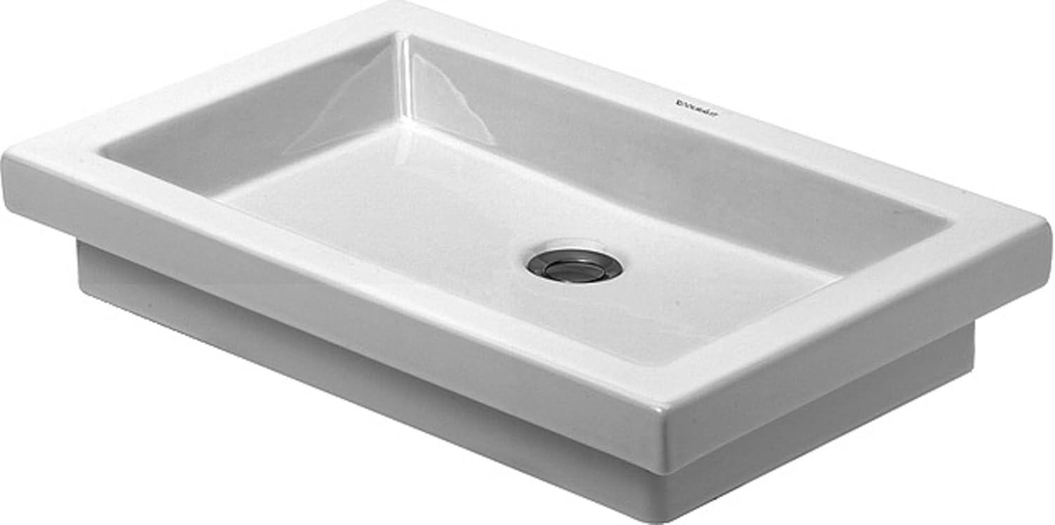 2nd Floor White Ceramic Rectangular Drop-in Bathroom Sink