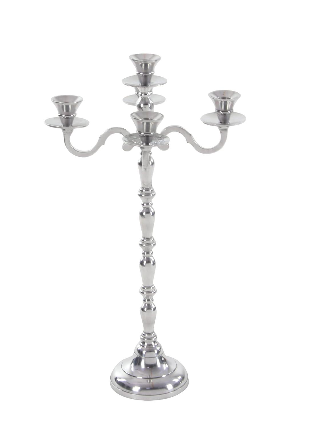 DecMode 5 Holder Silver Aluminum Metal Candelabra