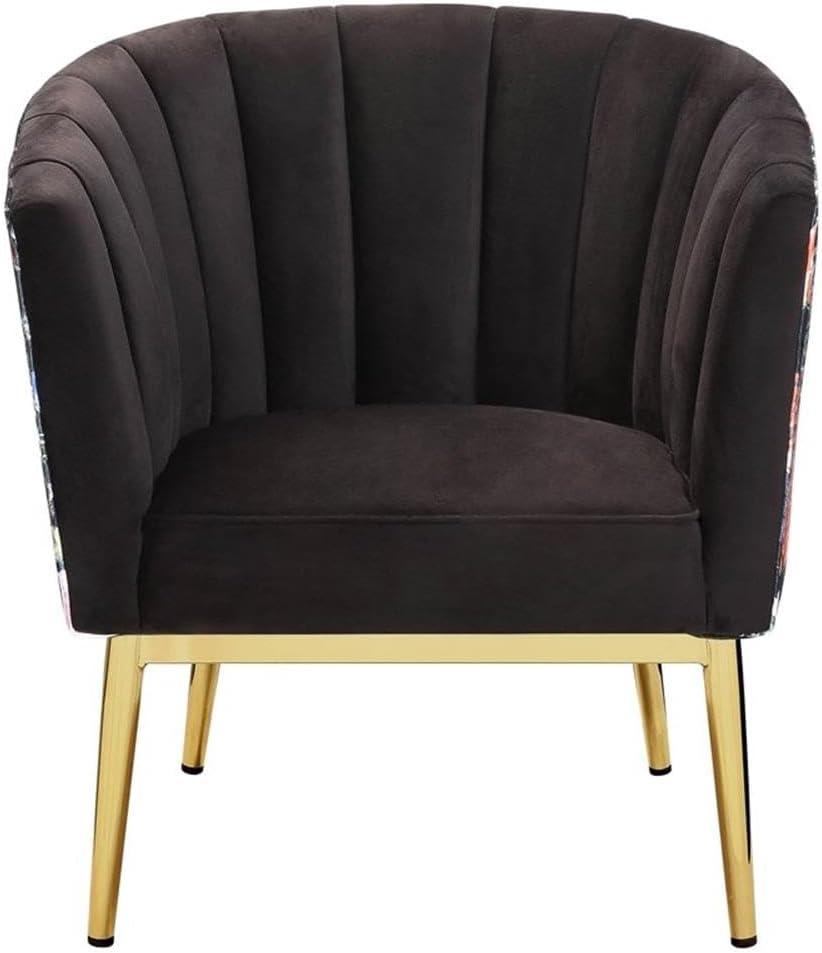 ACME Colla Accent Chair, Black Velvet & Gold 59817