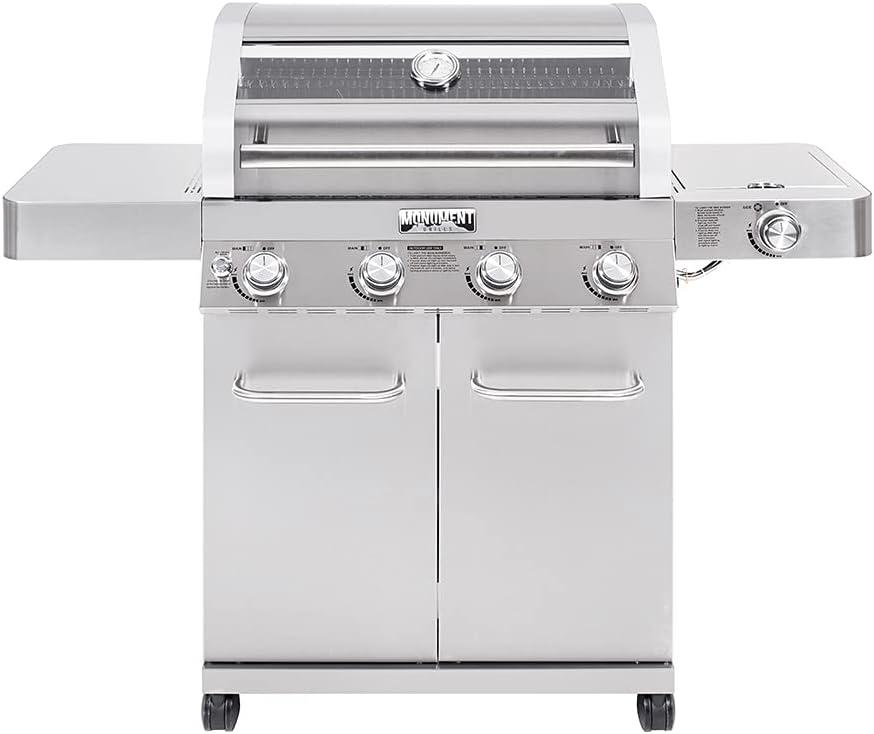 Monument Grills 41847NG 4+1 Burners Stainless Gas Grills Convertible 60000 BTU Gas Grill with Side Burner