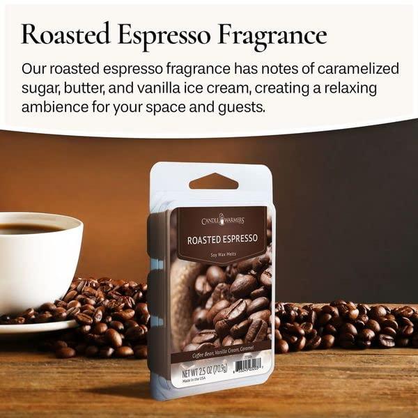 Candle Warmers Etc Classic Wax Melts 2.5oz, Roasted Espresso Fragrance (4-Pack) – Each Pack has x4 2.5 oz Wax Melts and 30 Hours of Fragrance – Perfect for bedrooms, Living Rooms, and bathrooms