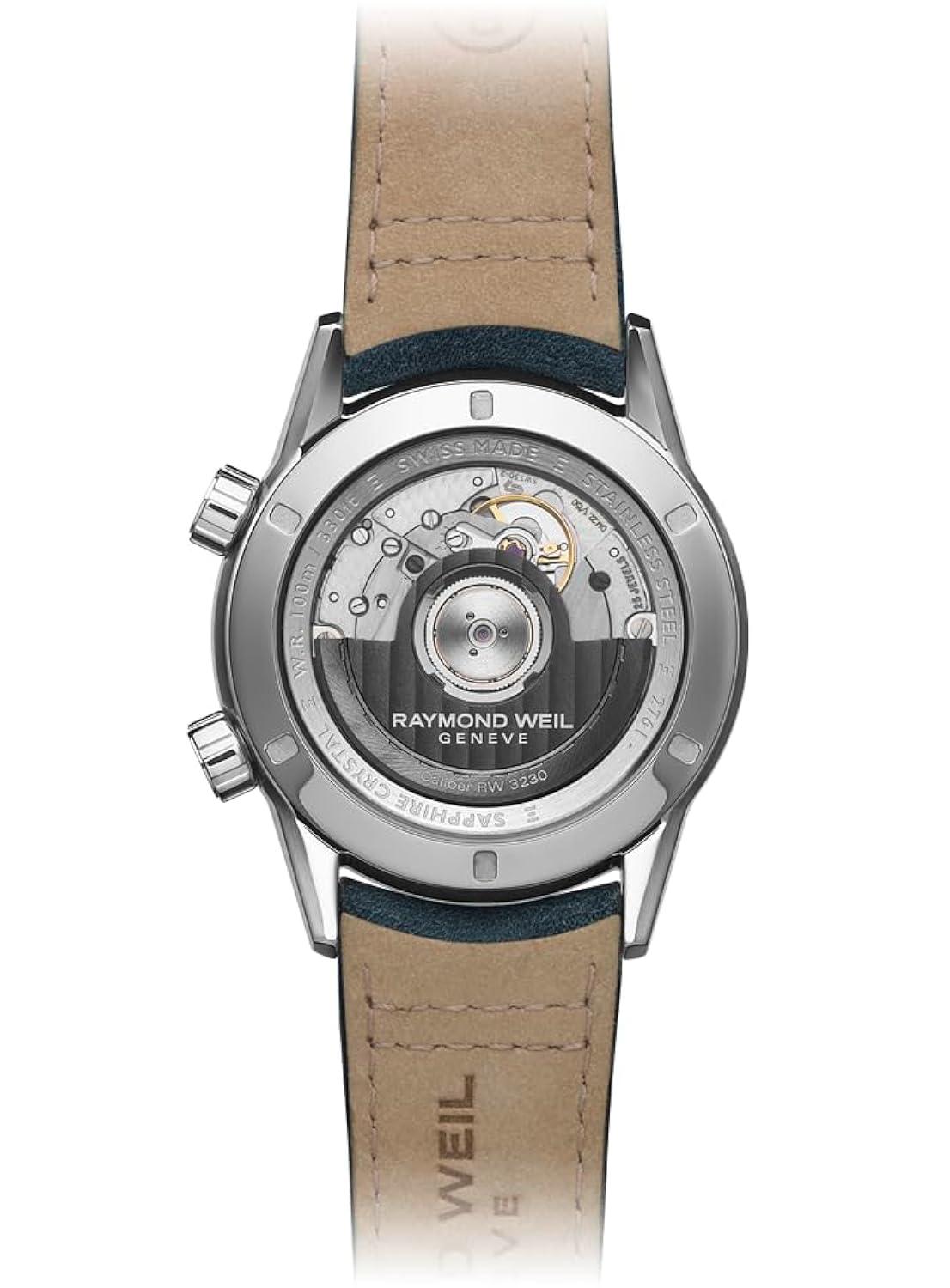 Raymond Weil Freelancer Automatic GMT Blue Dial Leather Strap Men's Watch 2761-STC-50001