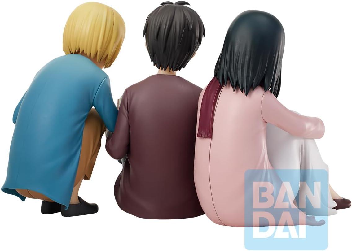 Attack On Titan Ichibansho Eren Jaeger & Mikasa Ackermann & Armin Arlert Collectible Figure (Rumbling)