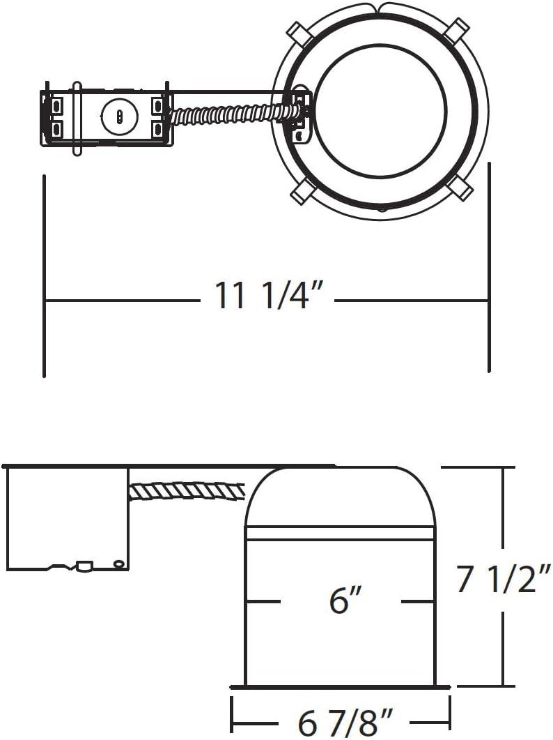 Air-Tight 6'' IC Rated Remodel Recessed Lighting Housing