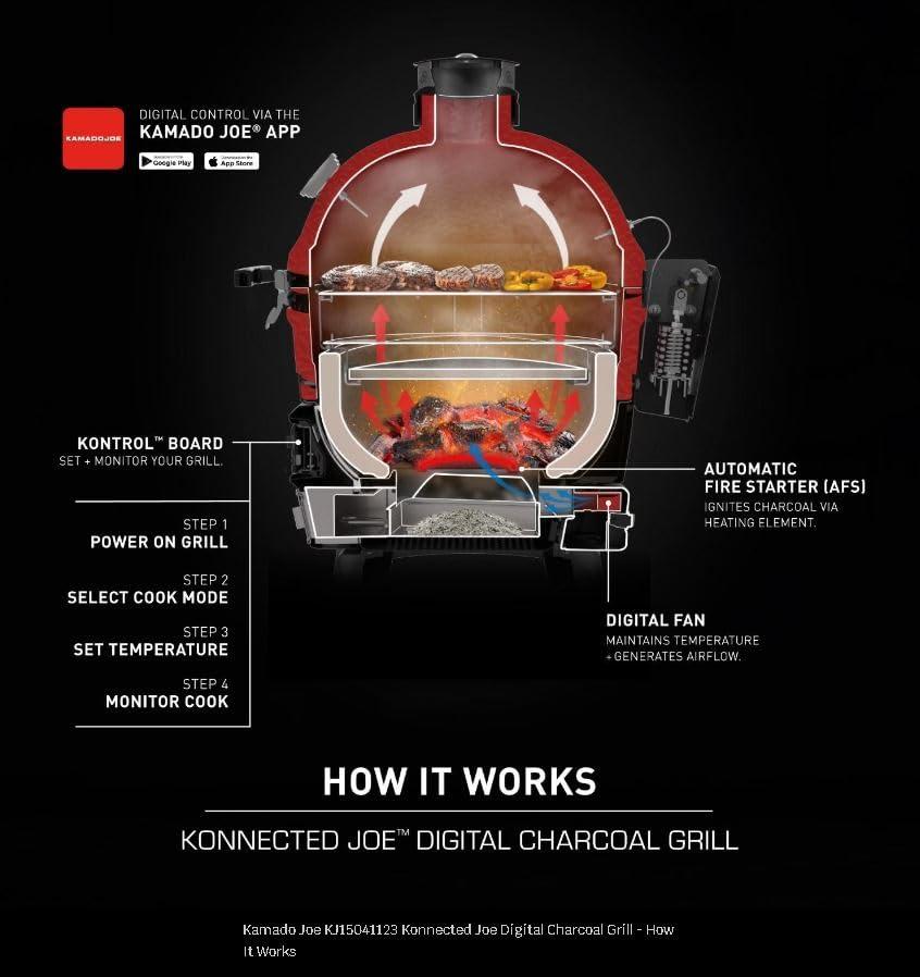 Konnected Joe™ Digital Charcoal Grill and Smoker