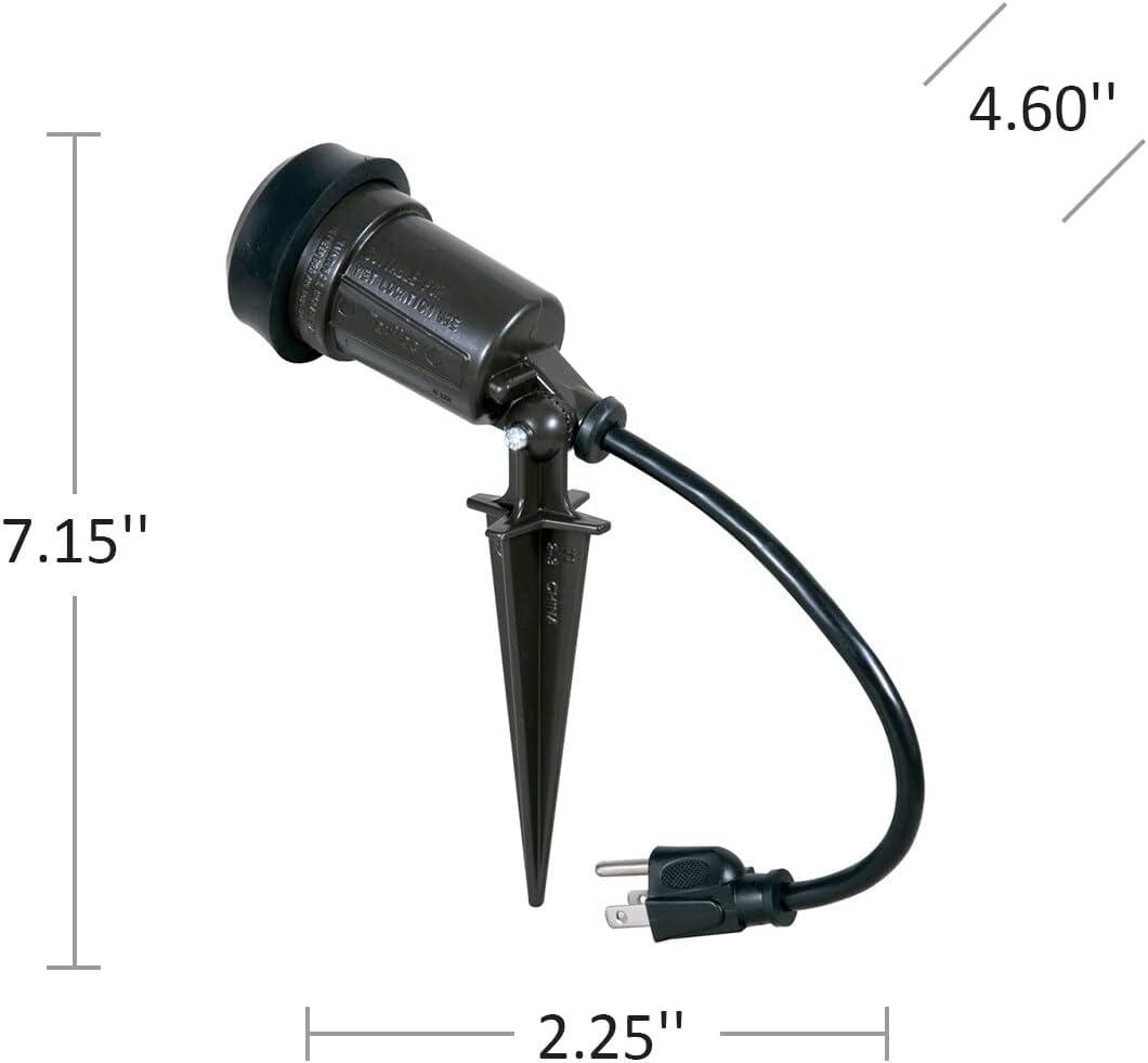 Spike Light 10.875" Black Steel Adjustable Outdoor Lighting