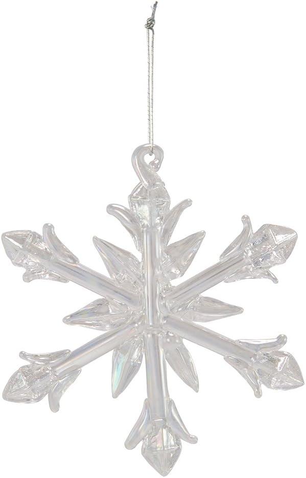 Kurt Adler Iridescent Snowflake Ornament, 12 Pieces, Purple