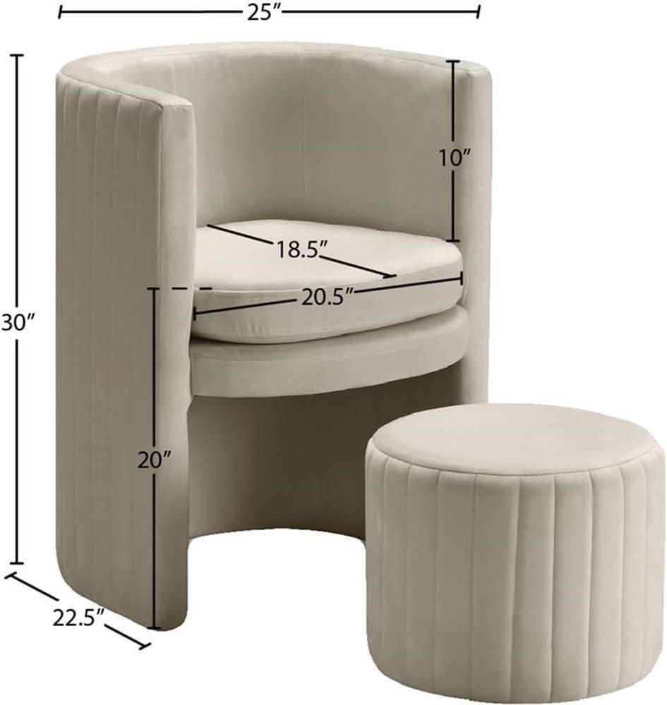 Maykoosh Art Deco Dreams Cream Velvet Accent Chair